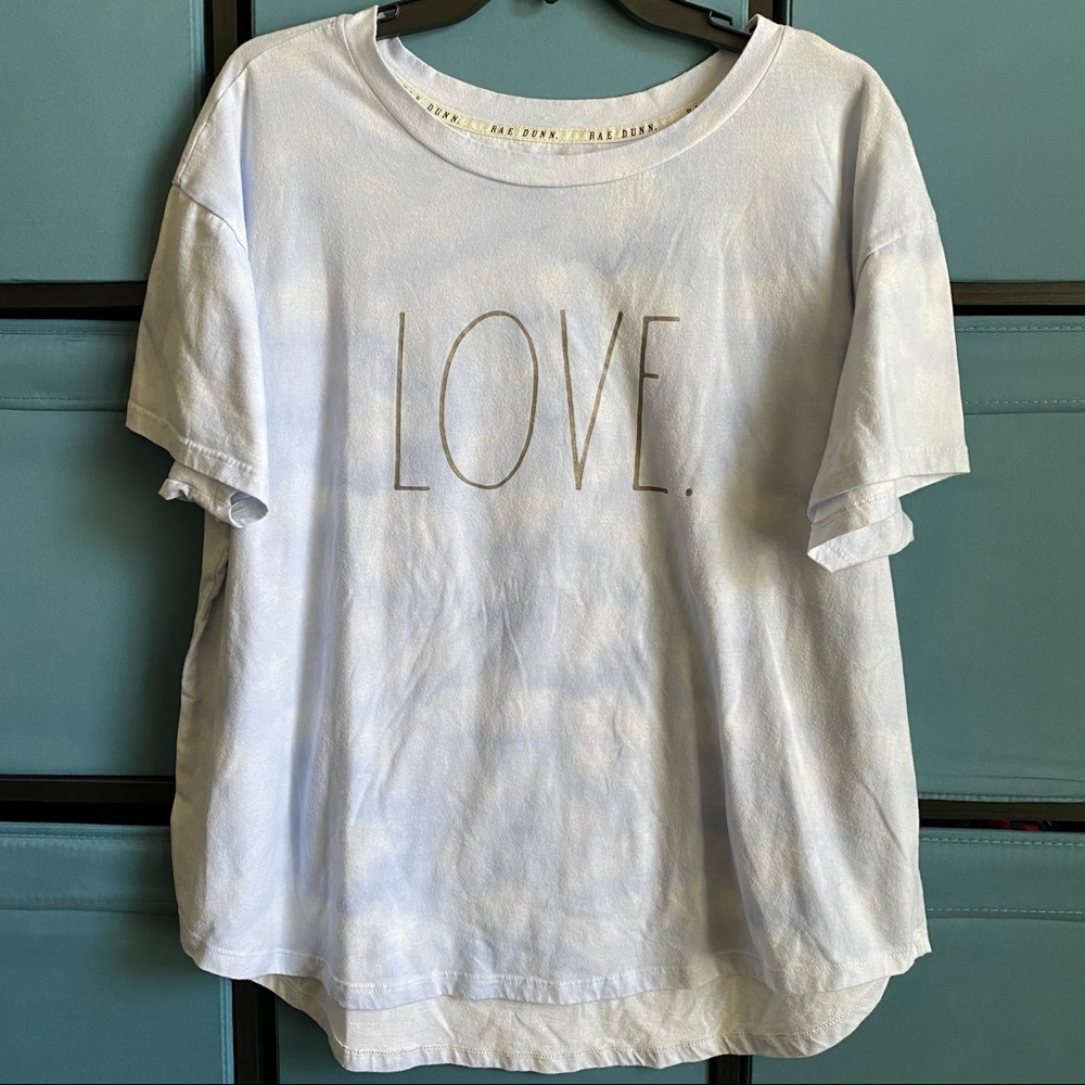 Rae Dunn Love Short Sleeve Graphic Womens Shirt Size 2X
